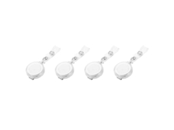 Conjunto De 4 Porta-crachás Retráteis Para Passes De Esqui Com Clipe, Na Cor Branca.