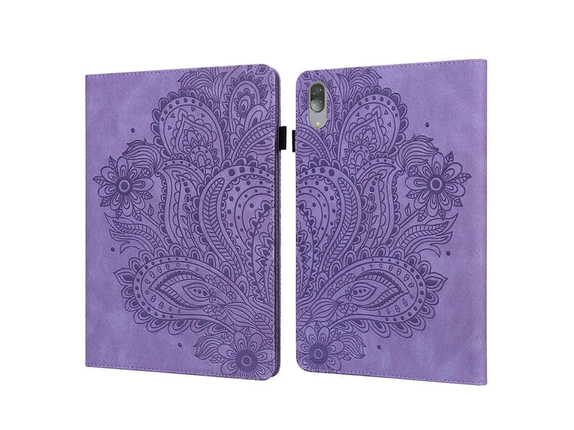 Capa Para Tablet Lenovo Tab P11 Pro De 11,5 Polegadas (2021) Tb-j706l / Tb-j706f Com Estampa De Pavão Em Relevo, Feita De Tpu E Couro Pu.