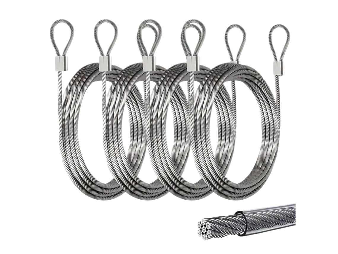 Conjunto De 4 Unidades Dossel Arame Aço Inoxidável 304de 3, 6m Para Pendurar