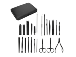 2026altiro-kit De Manicure E Pedicure Com 23 Peças: Lâmina, Tesoura De Sobrancelha, Cortador De Unhas, Lixa E Curet De Aço Inoxidável