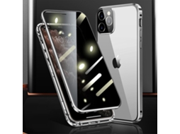 Capa Metálica Instalação Face Para Iphone 12 Pro Magnética Prateado