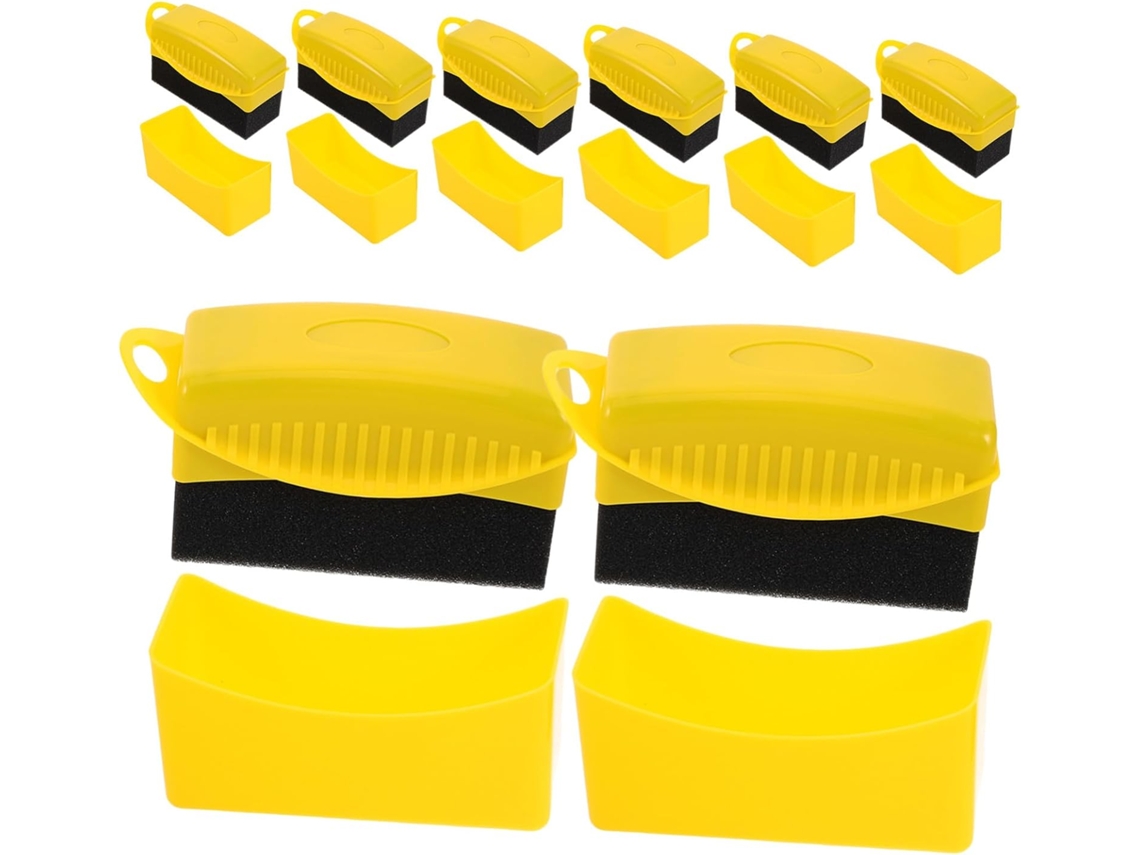 Conjunto de 8 esponjas para polimento e aplicação de cera em carros.