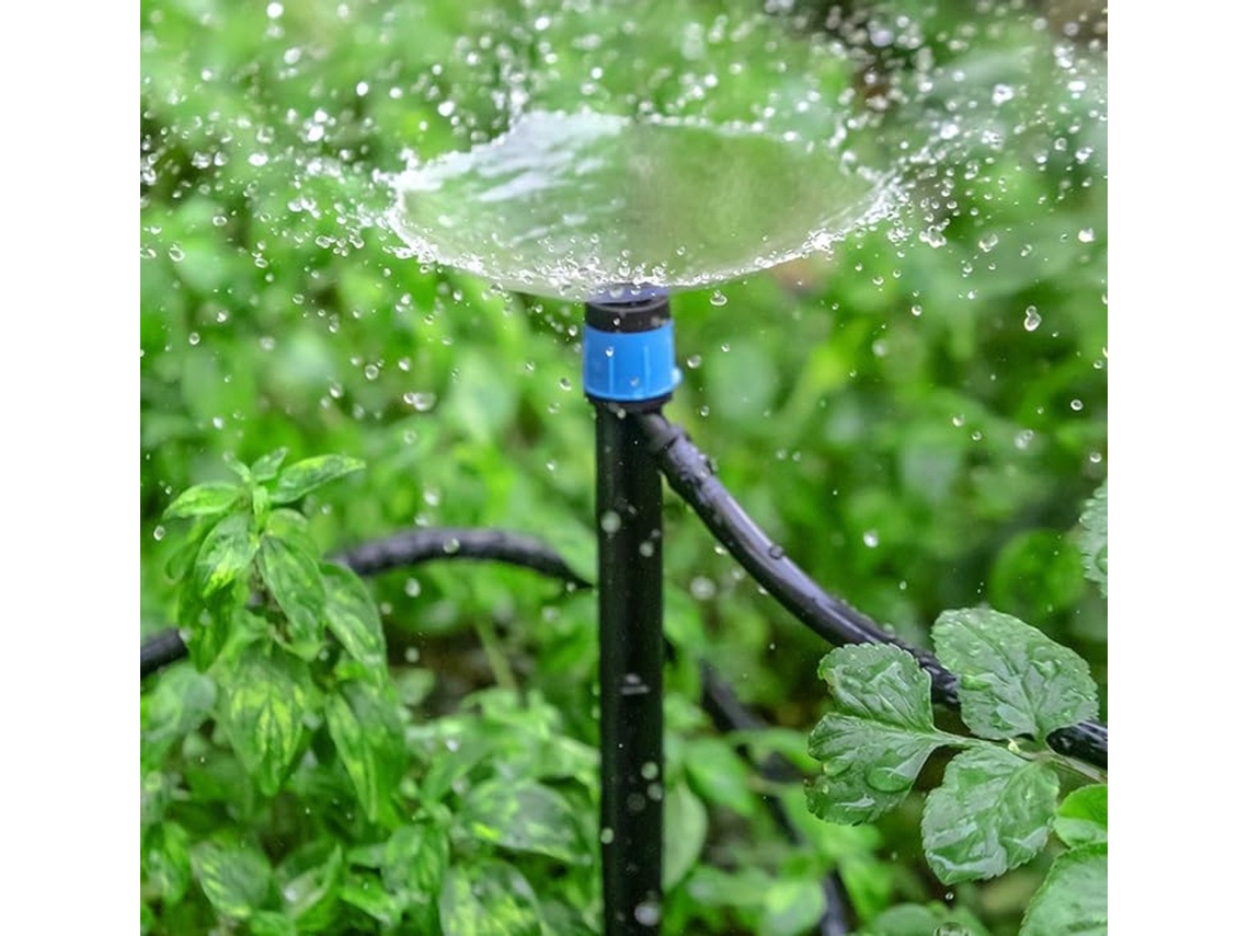 50 Gotejadores Reguláveis 360°, Estaca 18cm Compatível Tubo 4mm Para Estufa E Jardim.