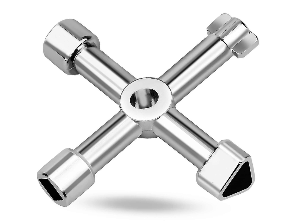 Chave Universal 4 Em 1 Para Painéis Elétricos, Formato Triangular E Cruzado (prata)