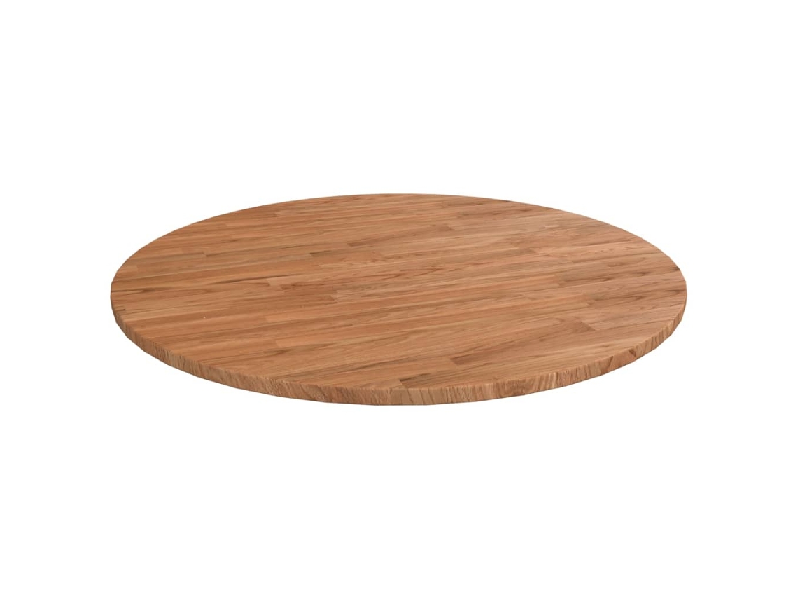 Vidaxl Tampo Redondo Ø90x1,5 Cm Carvalho Não Tratado Castanho-claro