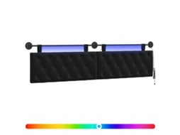Conjunto 1 Cabeceira Moderna Vidaxl Preto Veludo (210 X 55 X 7 Cm)