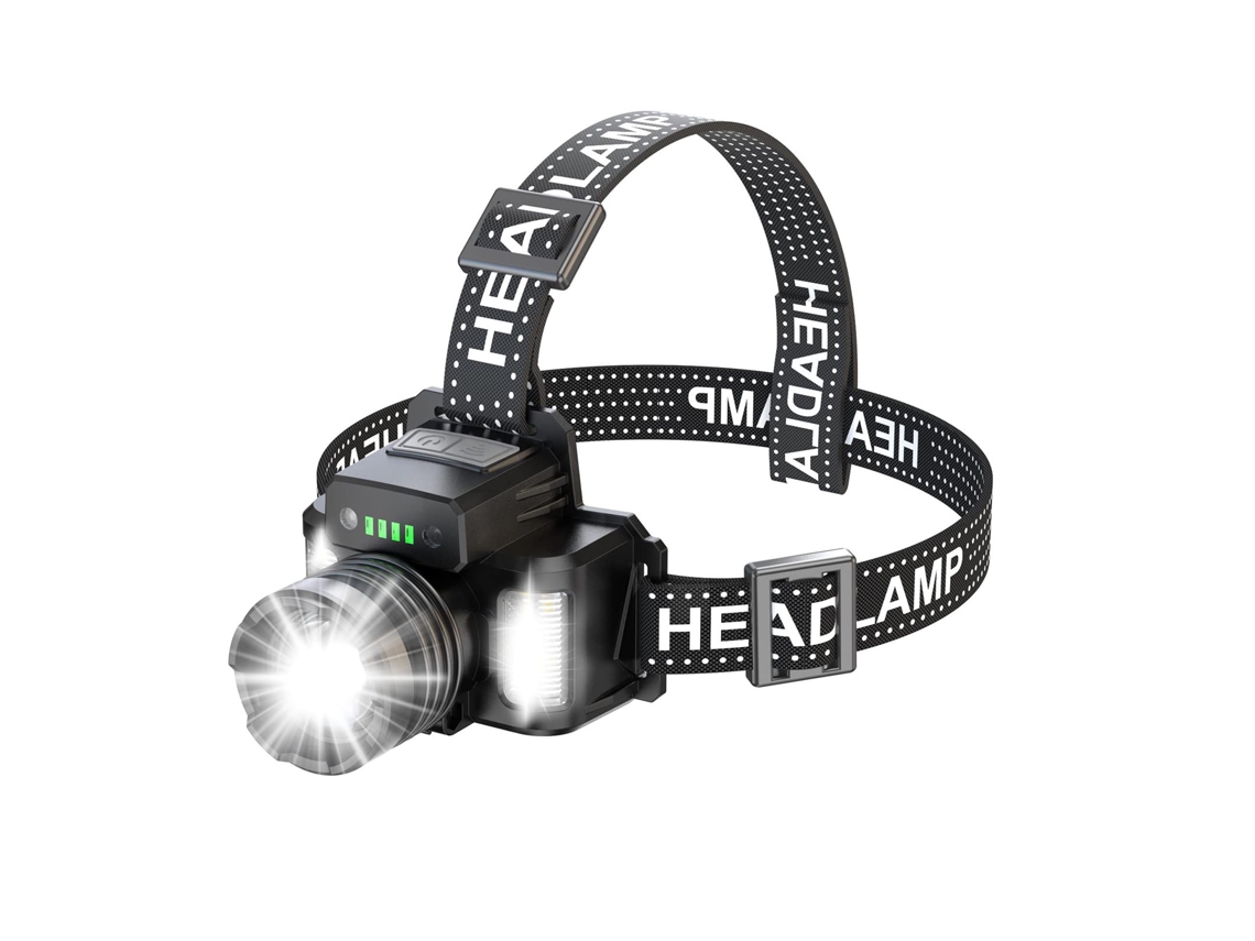 Farol Recarregável Led Para Adultos, Lanterna De Cabeça De Alto Lúmen Com Sensor De Movimento, Luzes De Cabeça Super Brilhantes Ajustáveis ​