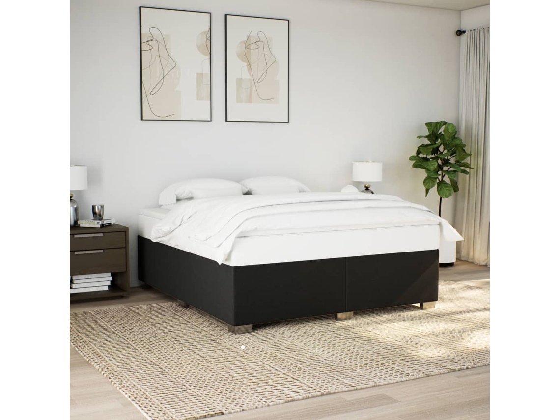 Estrutura De Cama Sem Colchão 200x200 Cm Tecido Preto