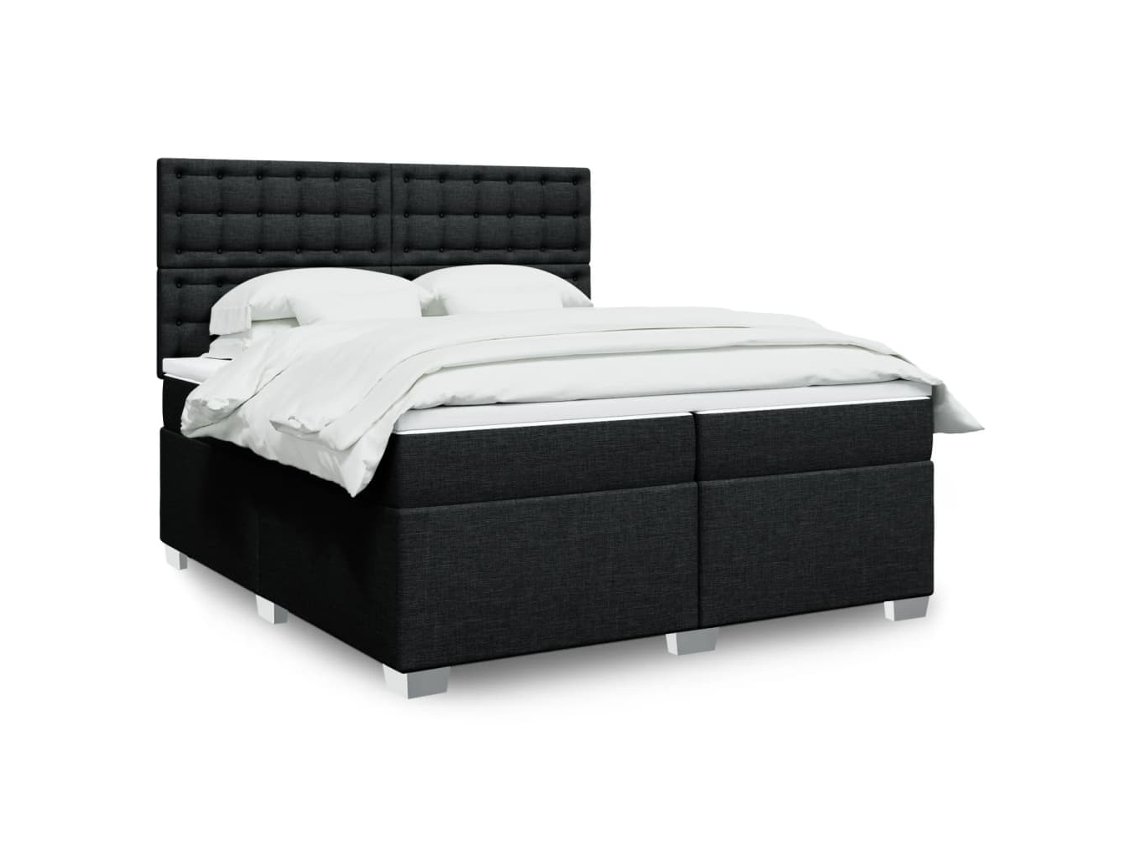 Vidaxl Cama Com Molas/colchão 200x200 Cm Tecido Preto