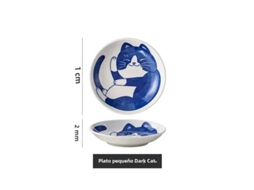 Conjunto de 4 Pratos de Cerâmica Japonesa com um Design Fofo e Criativo de um Gato da Sorte. MDUG (estilo C)