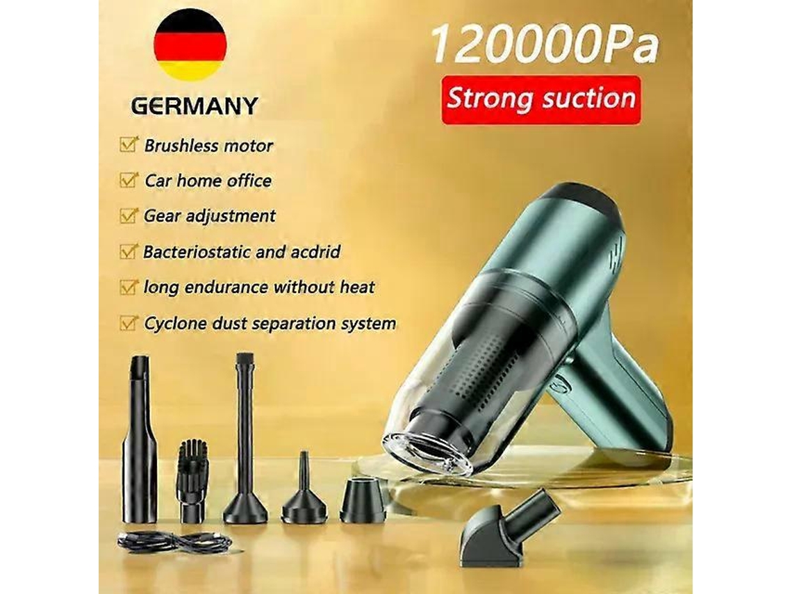 Aspirador De Pó Portátil Para Carro 120000pa, Sem Fio, Limpeza Automática, Mini Aspirador De Pó Para Uso Duplo, Com Bateria Embut Aquaforge