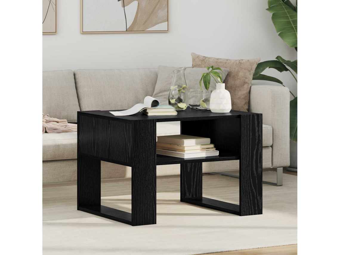 Vidaxl Mesa De Centro Carvalho Preto 66 X 53 X 45 Cm