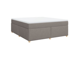 Cama com Molas/Colchão 180x200 Cm em Tecido Castanho Acinzentado MAISON EXCLUSIVE