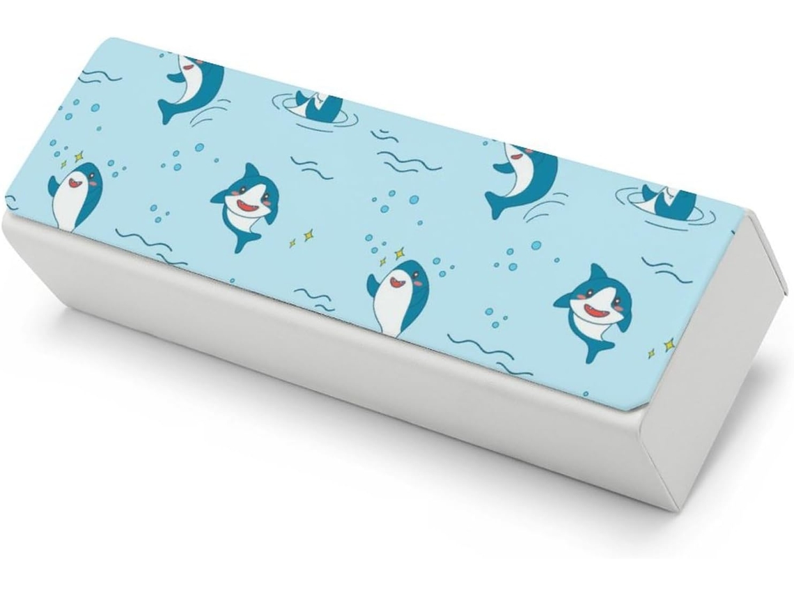 Estojo Rígido Para Óculos De Sol Happy Sharks In Sea, Em Formato De Concha, Unissex, Ideal Para Leitura