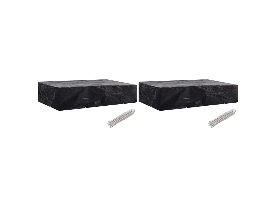 Vidaxl Capa Para Espreguiçadeira De Jardim 2 Pcs 8 Ilhós 218x77x55 Cm