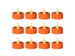 Laxiscreed Pacote De 12 Velas Led De Halloween Com Cara De Abóbora Para Decoração Festiva