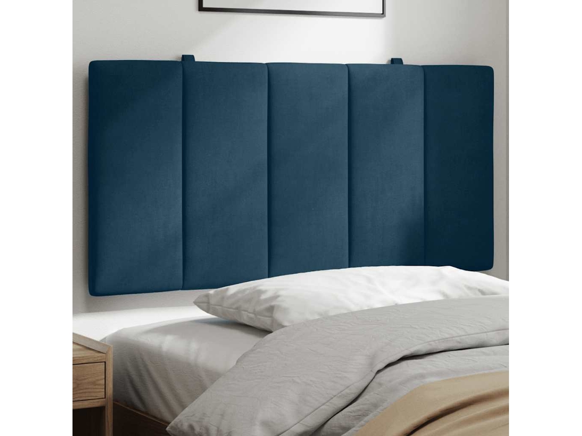 Vidaxl Almofadão De Cabeceira Hanko 100 Cm Veludo Azul