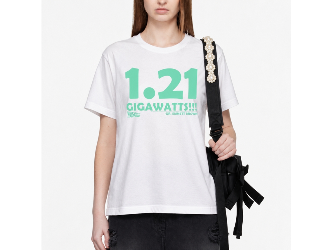 Rockinstone Back To The Future Movie Big Gig White Adult T-shirt Size:l