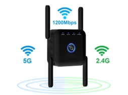 Extensor Wifi De 1200 Mbps, Amplificador Wifi De 2,4 Ghz E 5 Ghz, Repetidor De Roteador Wifi Para Casa Czhhmart Preto