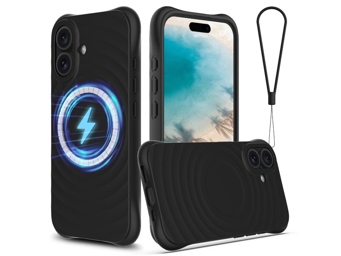Capa Para Iphone 17 - Textura Ondulada Com Magsafe - Silicone Líquido