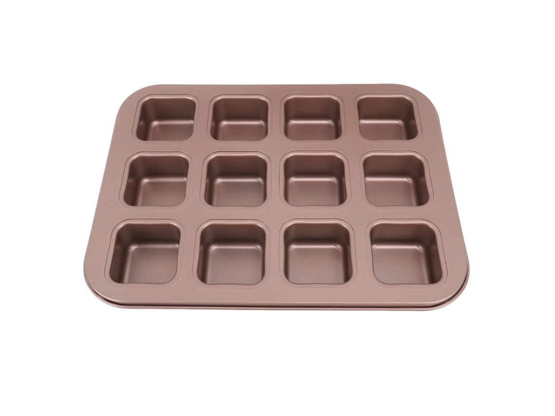 Forma De Brownie Dividida Com 12 Grades Aço Carbono Fácil De Limpar Forma Retangular Para Assar Pão Torrado Bolo