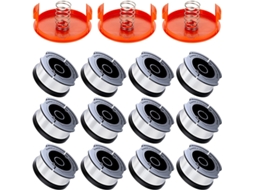 Pacote com 12 Carretéis de Fio com 3 Tampas Aparador de Grama para Black+decker Af 100 3zp HENTEN HOME