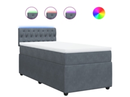 Box Spring Bed, Box Spring Beds Vidaxl Cinzeto Veludo (90 X 190 Cm)