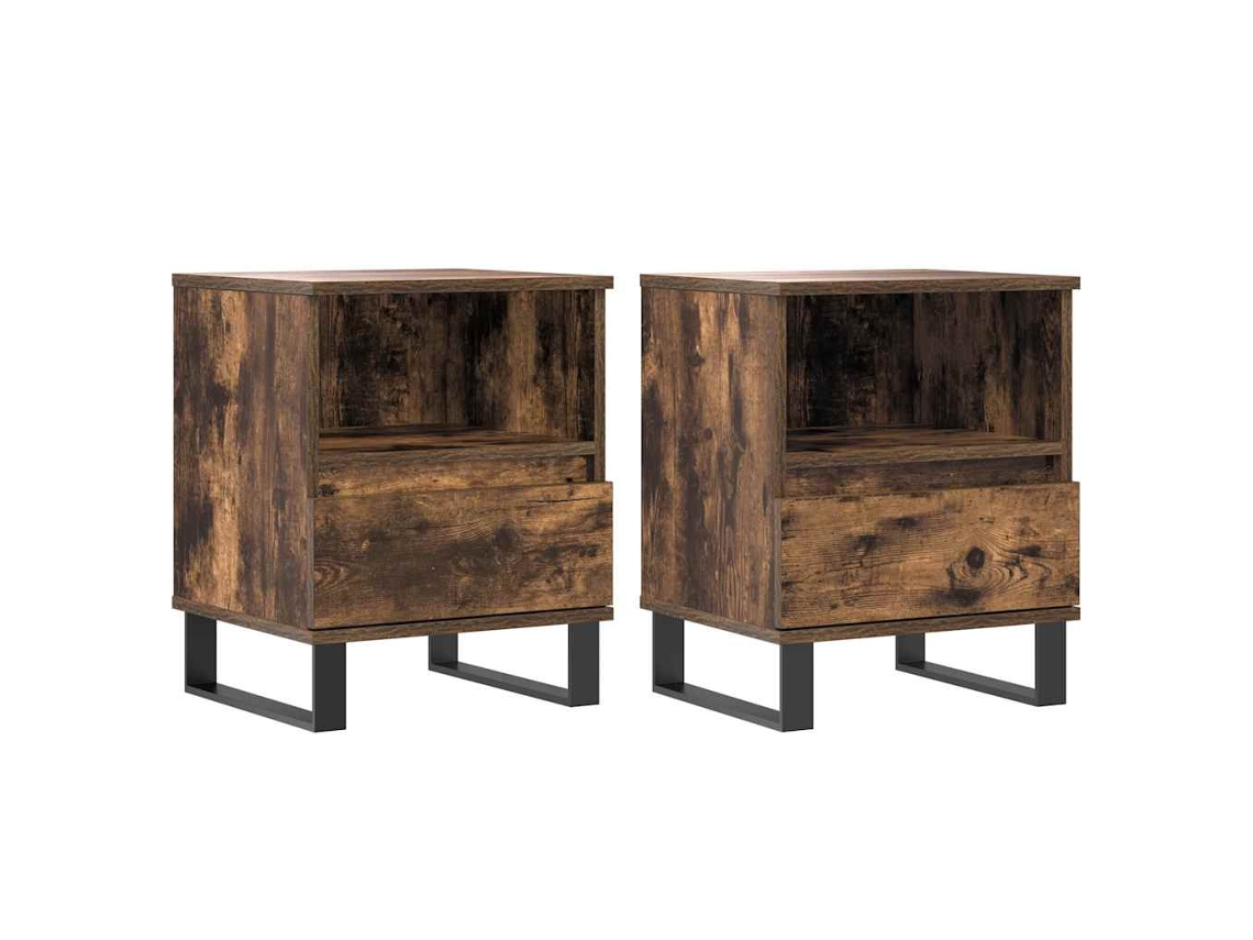 Bedside Cabinet, Bedside Cabinets Vidaxl Marrom Madeira Processada (n/a)