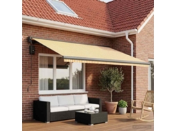 Vidaxl Tecido De Substituição Para Toldo Amarelo E Branco 450 × 300 Cm