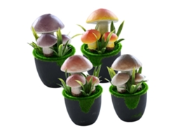 Conjunto De 4 Vasos De Flores Artificiais Em Formato De Cogumelo, Planta Decorativa Em Formato De Co Gokoco