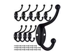 Conjunto De 10 Ganchos Vintage Para Roupas, Ganchos De Metal Vintage Para Portas, Casa De Banho, Cozinha, Quarto E Entrada (preto 5, 2*6, 2*9, 8cm)