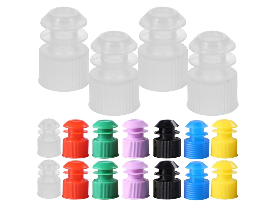 Conjunto De 100 Tampas Rosca Plástico Para Tubos Ensaio, Cores Sortidas, Vedação Elástica Durável Para Frascos De