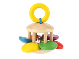 Primerox chocalho de Madeira Seguro para Bebê Brinquedo de Preensão Educativo Musical Flor