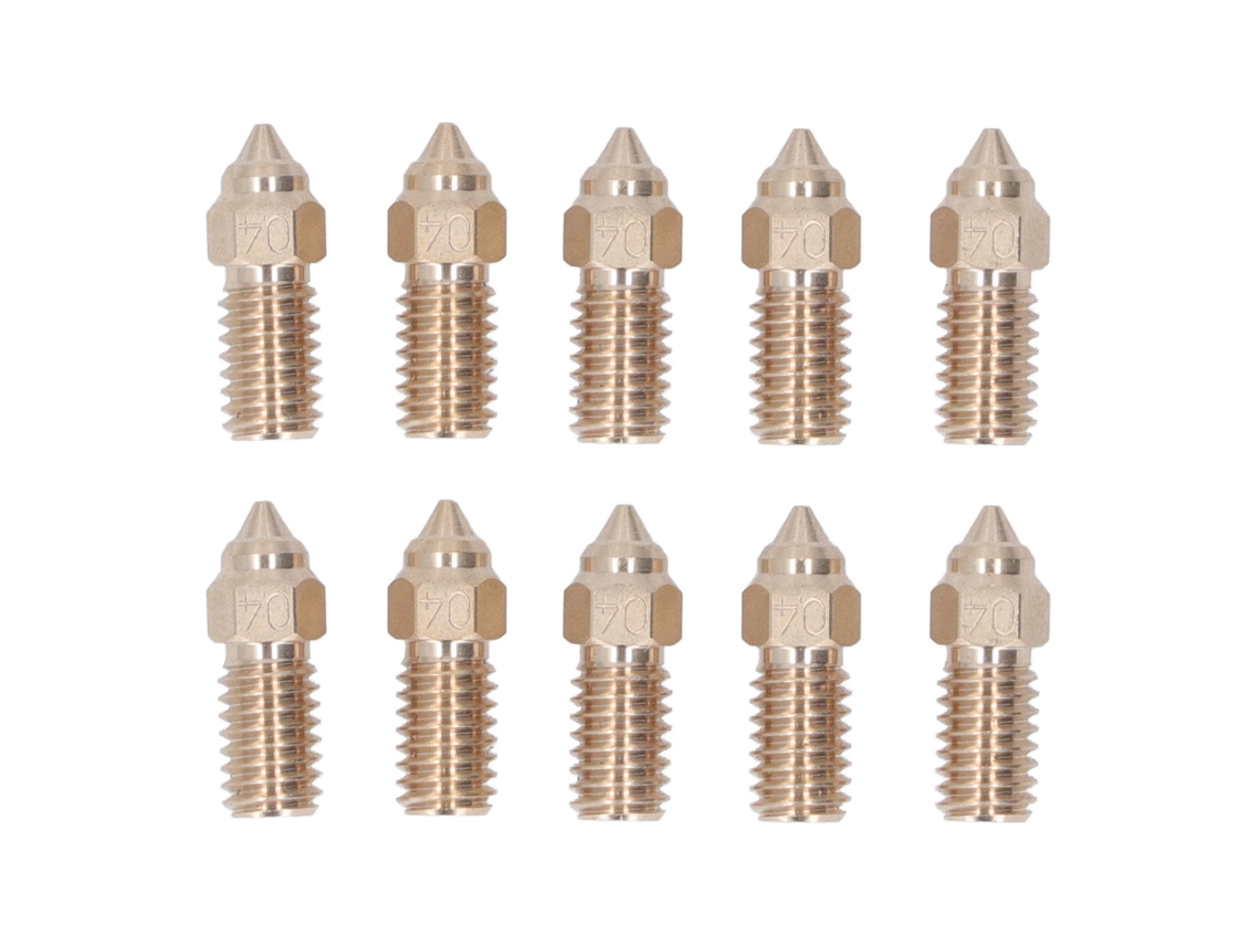 10 Peças de Bico de Impressora 3D Latão 0.4mm M6 Alto Fluxo para Neptune 4 Pro | S/MARCA