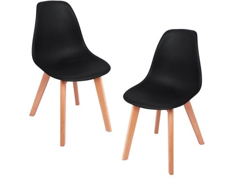 Pack 2 Cadeiras  Kelen (Preto - 47 x 82 x 53 cm - Polipropileno - Madeira)
