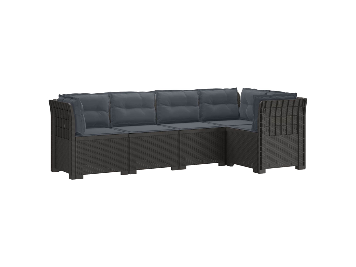Maison Exclusive - Sofá De Jardim De 5 Pessoas Com Almofadas Visual De Rattan Pp