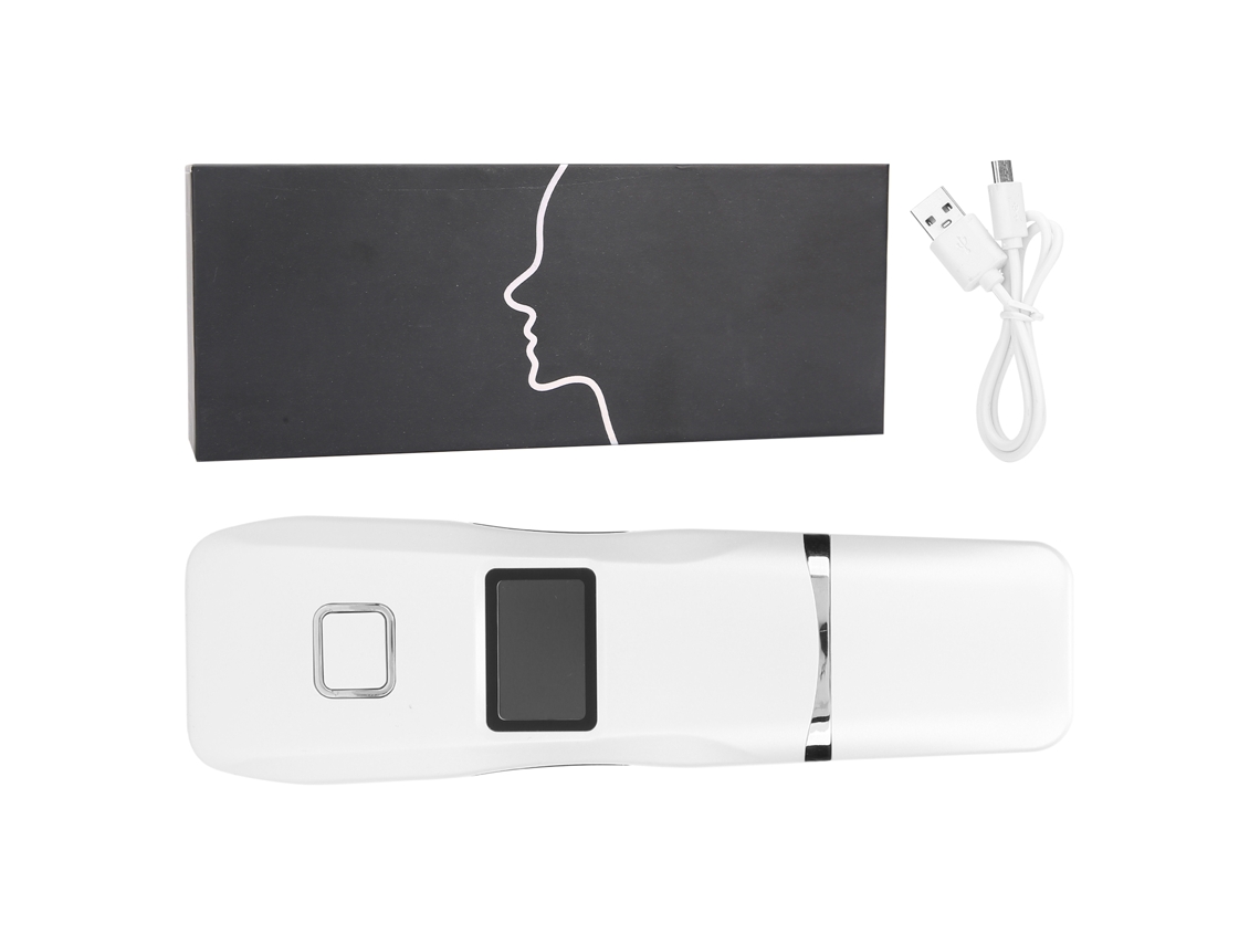 Aparelho de limpeza facial ultrassônico elétrico para limpeza profunda da pele.