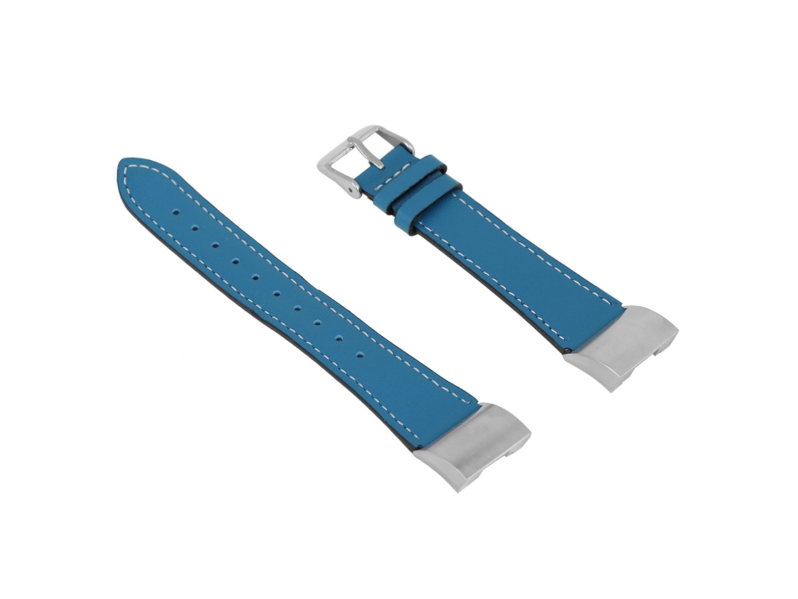 Pulseira De Couro Para Fitbit Charge 2 Substituição Prata