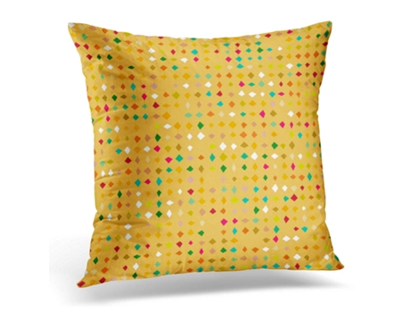 Fronha de Almofada ECZJNT Pequena Ditsy Formas de Diamante Múltiplas Cores Positivo Ensolarado Amarelo Hipster Minúscula (40x40 cm)