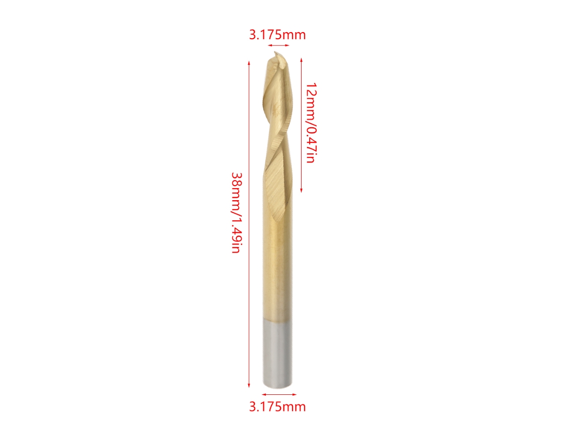 Laxiscreed — Fresa De Duas Ranhuras Com Revestimento De Titânio, 3,175mm, Para Corte Eficiente