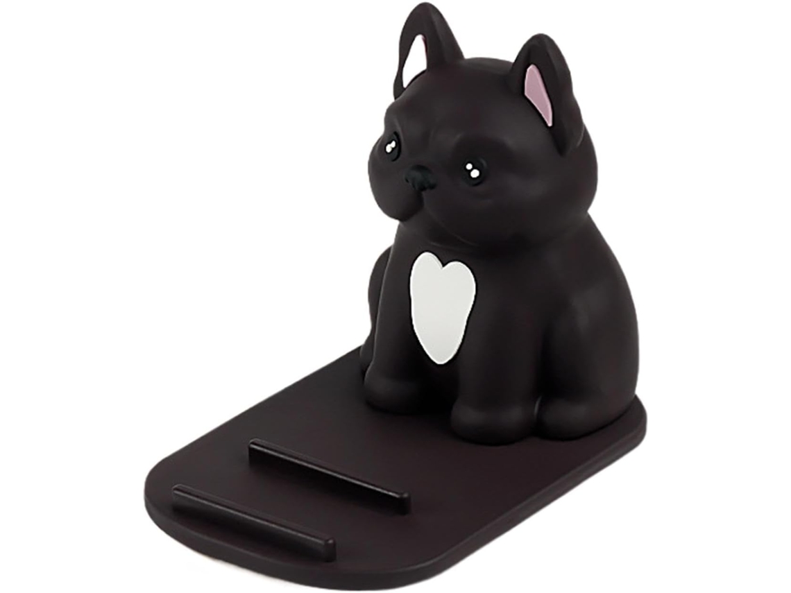 Suporte Genérico Para Celular Em Formato De Cachorro Ideal Escritório Bulldog Francês Fofo Mesa