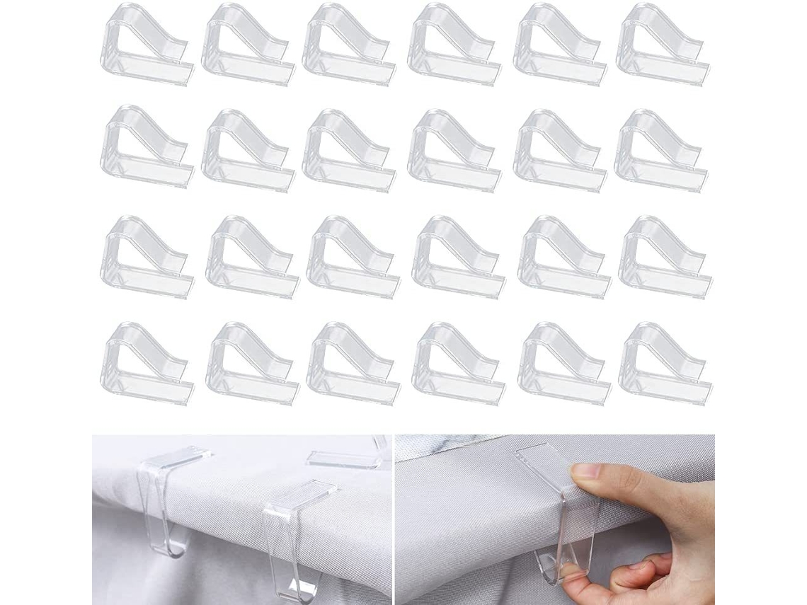 Lurelia Prendedores Toalha Mesa Plástico Abs 4,96 X 1,57 Cm 24 Peças 3,5 Transparente Piqueniques Festas