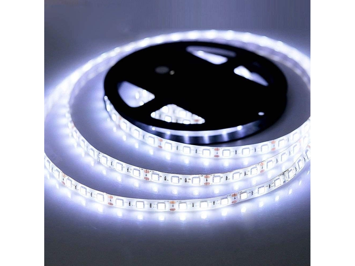 Fita Led, 12v, 6500k, Ip65, 300 Díodos, 5 M, Resistente À Água, Flexível, Para Decoração De Móveis, Televisão, Prateleiras E Ambientes Internos