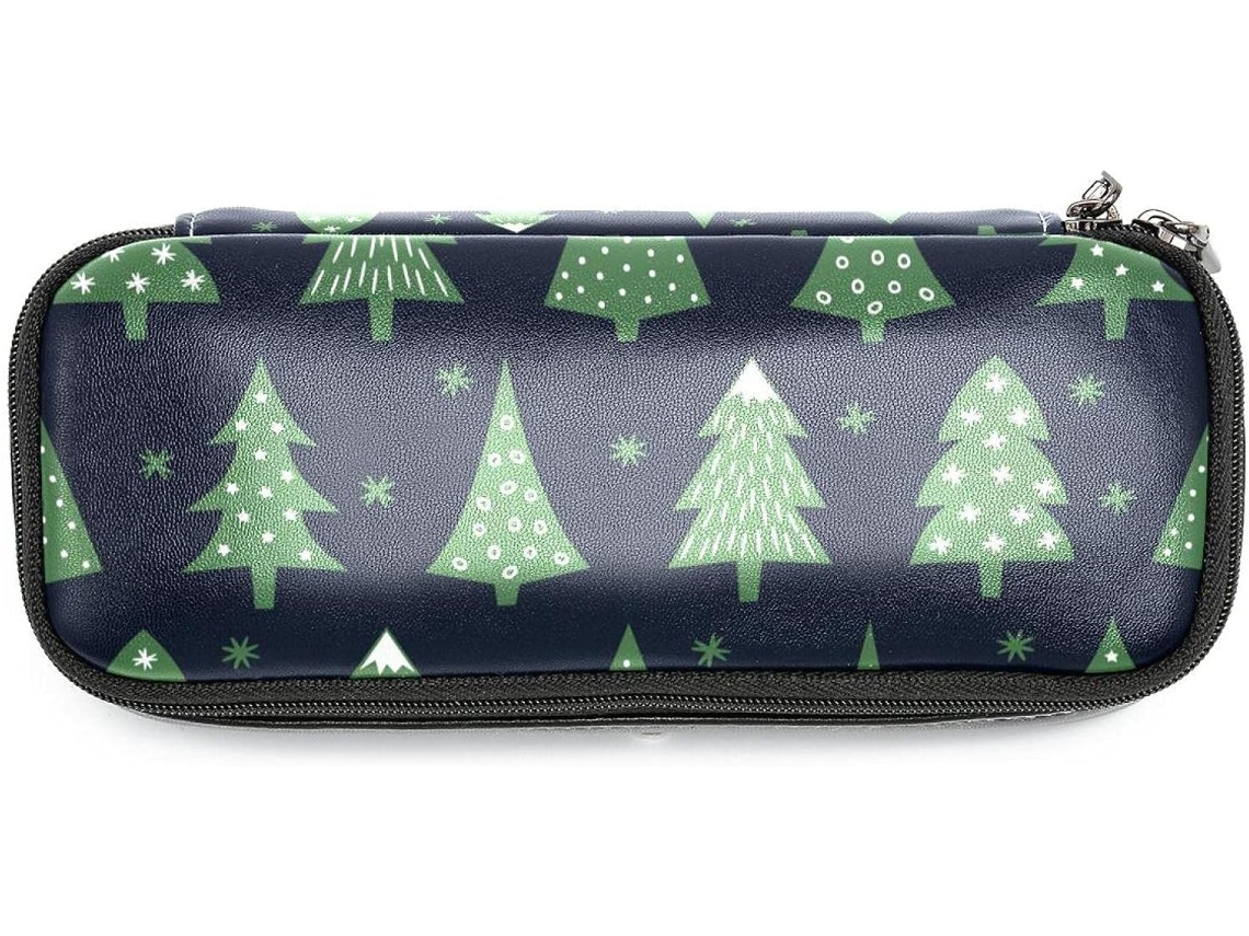 Estojo Natalino com Carimbo Árvore Natal, Estrela e Floco de Neve, Grande Capacidade, Marcadores, Bolsa