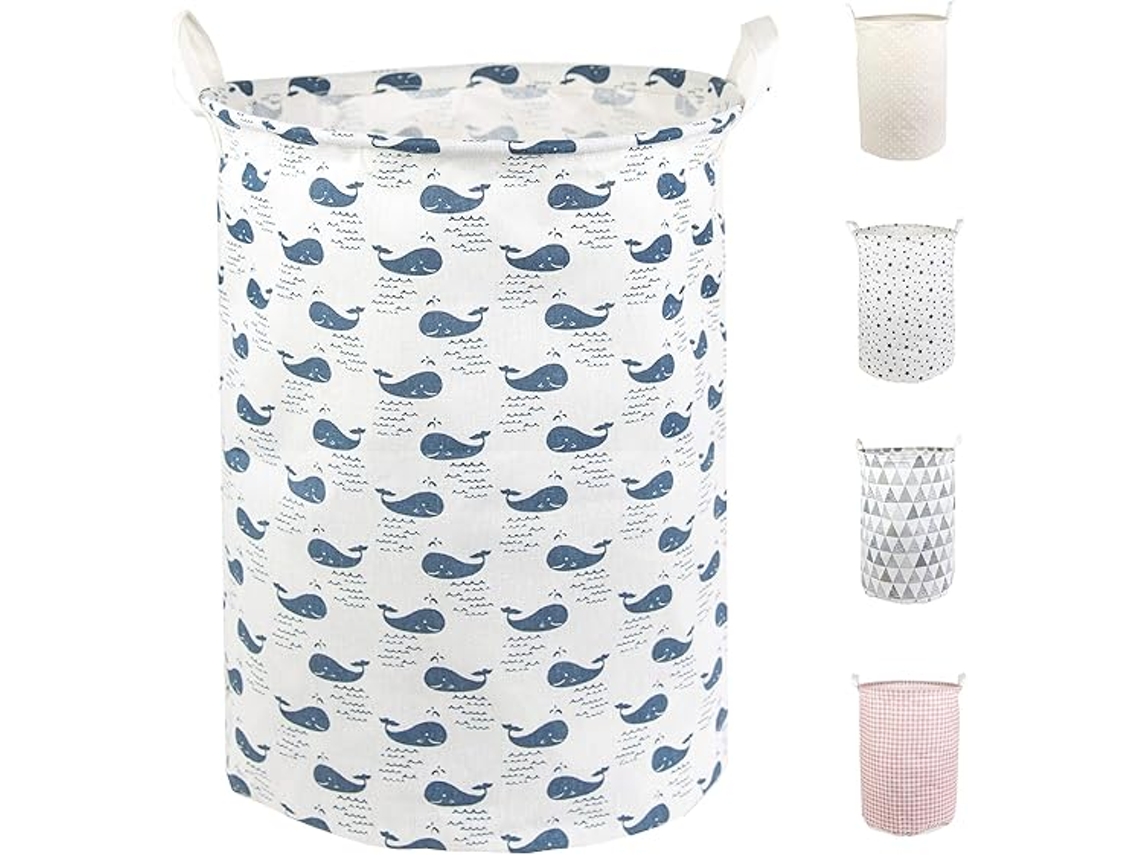 Cesto de Roupa Suja em Malha de 40* 35cm e Saco para Roupa BRILVIBERA (opção Azul)