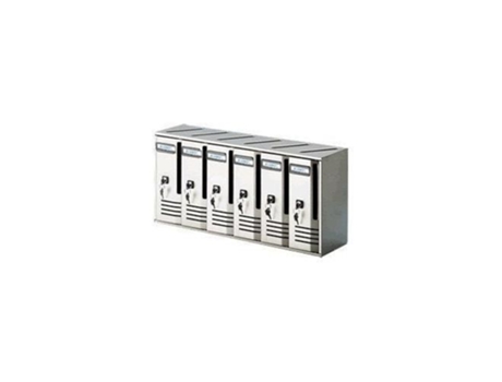 Alubox C/6 Bloco de 6 caixas de correio em alumínio prateado 62 x 30 x 17,5 cm - 2736040