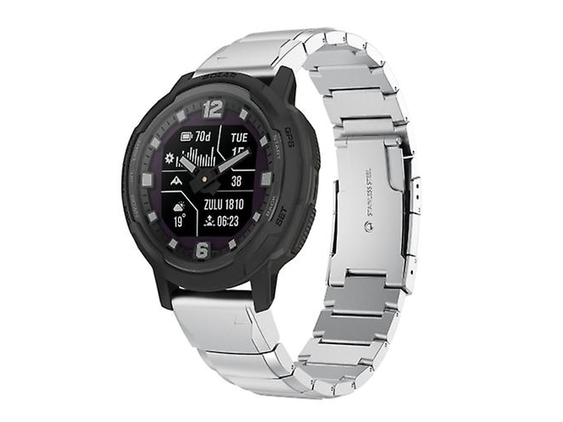 Lurelia Pulseira De Relógio Garmin Instinct Crossover 22 Mm, Cor Prata