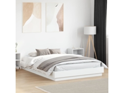 Estrutura De Cama Com Luzes Led 160x200 Cm Branco