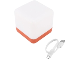 Luminária de Mesa Quadrada Criativa com Carregamento Usb, Luz Noturna, Temporizador e Função de Economia Energia em Led, Laranja BRILVIBERA