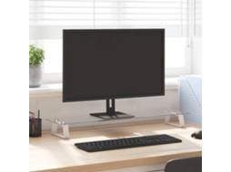 Vidaxl Suporte Para Monitor 80x20x8 Cm Vidro Temperado E Metal Branco